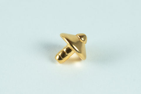 8mm Bright Gold TierraCast Basic Glue-In Bead Cap (20 Pcs) #CK360-General Bead