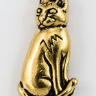 22mm Antique Gold Tierracast Pewter Sitting Cat Charm #CKA368-General Bead
