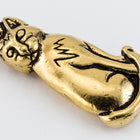 22mm Antique Gold Tierracast Pewter Sitting Cat Charm #CKA368-General Bead