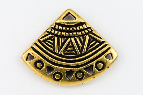 15mm Antique Gold Tierracast Pewter Ethnic Fan Link (15 Pcs) #CKA375-General Bead