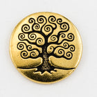 16mm Antique Gold Tierracast "Tree of Life" Button #CKA386-General Bead