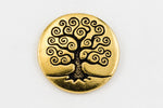 16mm Antique Gold Tierracast "Tree of Life" Button #CKA386-General Bead