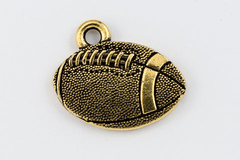 17.5mm Antique Gold Tierracast Pewter Football Charm #CKA389-General Bead