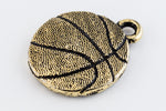 19mm Antique Gold Tierracast Pewter Basketball Charm #CKA391-General Bead