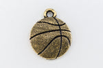 19mm Antique Gold Tierracast Pewter Basketball Charm #CKA391-General Bead