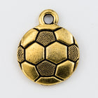 19mm Antique Gold Tierracast Pewter Soccer Ball Charm #CKA392-General Bead