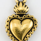 21.5mm Antique Gold Tierracast Pewter Milagro Heart Charm (20 Pcs) #CKA393-General Bead