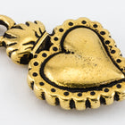 21.5mm Antique Gold Tierracast Pewter Milagro Heart Charm (20 Pcs) #CKA393-General Bead