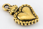 21.5mm Antique Gold Tierracast Pewter Milagro Heart Charm (20 Pcs) #CKA393-General Bead