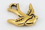 17.5mm Antique Gold Tierracast Pewter Swallow Drop (20 Pcs) #CKA394-General Bead