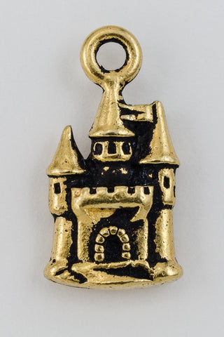 21mm Antique Gold Tierracast Pewter Castle Charm (20 Pcs) #CKA401-General Bead