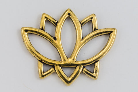 19mm Antique Gold Tierracast Pewter Open Lotus Link (10 Pcs) #CKA412-General Bead
