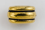 6mm x 2mm Antique Gold Tierracast Deco Barrel (10 Pcs) #CKA416-General Bead