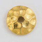 6mm Bright Gold Tierracast Pewter Hammered Bead Cap (25 Pcs) #CKF417-General Bead