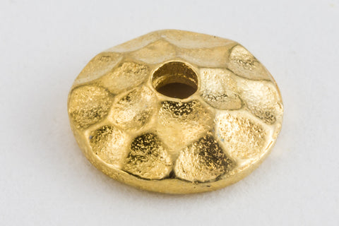 6mm Bright Gold Tierracast Pewter Hammered Bead Cap (25 Pcs) #CKF417-General Bead