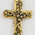 27mm Antique Gold Tierracast Floral Cross (5 Pcs) #CKA418-General Bead