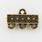 15mm Antique Gold Tierracast Deco Rose Three Loop End Bar #CKA435-General Bead