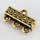 15mm Antique Gold Tierracast Deco Rose Three Loop End Bar #CKA435-General Bead