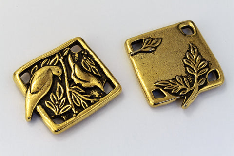21mm Antique Gold Tierracast Botanical Birds Link #CKA443-General Bead