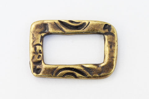 17mm Antique Brass Tierracast Pewter Jardin Rectangle Link #CKE447-General Bead