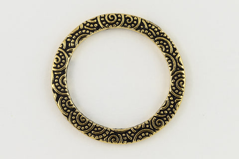 1" Antique Gold TierraCast Pewter Spiral Ring (15 Pcs) #CK476-General Bead