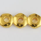 7mm x 18mm Bright Gold TierraCast 3 Hole Nugget Spacer Bar (20 Pcs) #CK483-General Bead