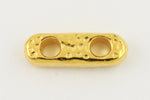 13mm Bright Gold Tierracast Distressed 2 Hole Spacer Bar (20 Pcs) #CK487-General Bead