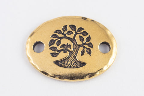 20mm Antique Gold Tierracast Bird in a Tree Link (15 Pcs) #CK491-General Bead