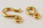 14mm Bright Gold Tierracast Pewter Hammered Hook & Eye Clasp (15 Sets) #CK519-General Bead