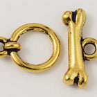 10mm Antique Gold Tierracast Pewter "Spot" Clasp (15 Sets) #CK520-General Bead