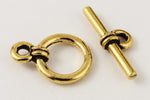 10mm Antique Gold Tierracast Pewter Wrapped Toggle Clasp #CK048-General Bead
