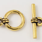 10mm Antique Gold Tierracast Pewter Wrapped Toggle Clasp #CK048-General Bead