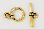 10mm Antique Gold Tierracast Pewter Wrapped Toggle Clasp #CK048-General Bead