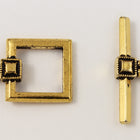 18.5mm Antique Gold Deco Square Toggle Clasp #CLB104-General Bead