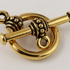 17mm Antique Gold Tierracast Pewter Beaded Toggle Clasp #CK531-General Bead