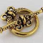 15mm Antique Gold Tierracast Pewter Heirloom 2 Loop Toggle Clasp #CK535-General Bead