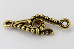 15mm Antique Gold Tierracast Pewter Beaded Hook & Eye Clasp #CK537-General Bead