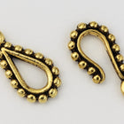 15mm Antique Gold Tierracast Pewter Beaded Hook & Eye Clasp #CK537-General Bead