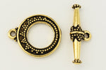 16mm Antique Gold Tierracast Tapered Bali Toggle Clasp #CK538-General Bead