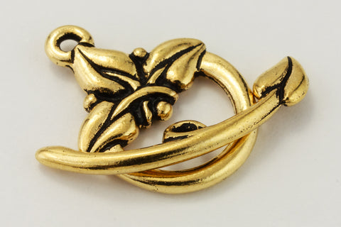 14mm Antique Gold Tierracast Pewter 3 Leaf Toggle Clasp #CK541-General Bead
