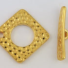 18mm Bright Gold Hammered Square Toggle Clasp #CK171-General Bead