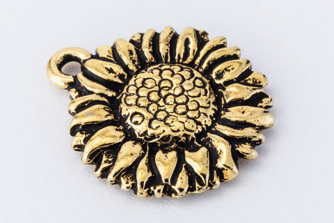 18mm Antique Gold TierraCast Sunflower Drop (20 Pcs) #CK563-General Bead