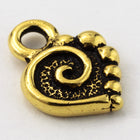 13mm Antique Gold Tierracast Spiral Heart Drop #CK564-General Bead