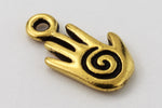 15mm Antique Gold Tierracast Spiral Hand Drop #CK568-General Bead