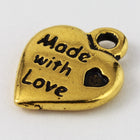13mm Antique Gold Tierracast Made With Love Drop #CK571-General Bead