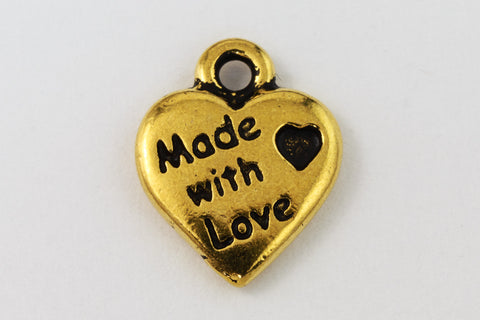 13mm Antique Gold Tierracast Made With Love Drop #CK571-General Bead