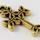 19mm Antique Gold Tierracast Celtic Cross Drop #CK573-General Bead