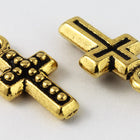 15mm Antique Gold Tierracast Beaded Cross Drop #CK574-General Bead