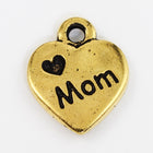 13mm Antique Gold Tierracast "Love Mom" Drop #CK577-General Bead