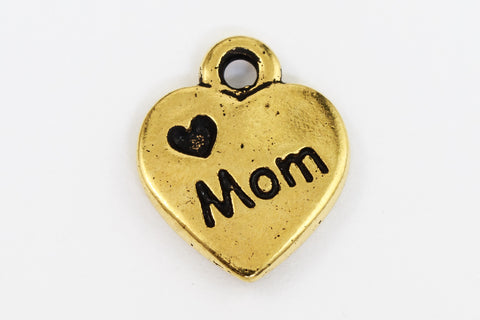 13mm Antique Gold Tierracast "Love Mom" Drop #CK577-General Bead
